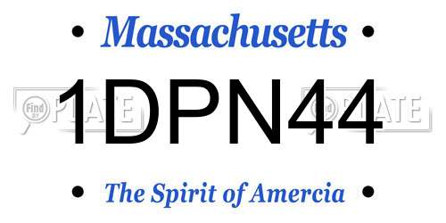 1DPN44 Massachusetts License Plate