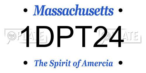 1DPT24 Massachusetts License Plate