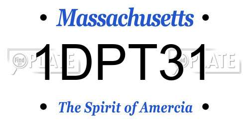 1DPT31 Massachusetts License Plate