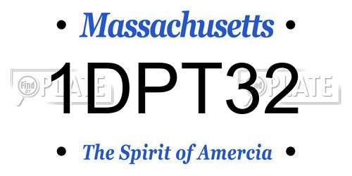 1DPT32 Massachusetts License Plate