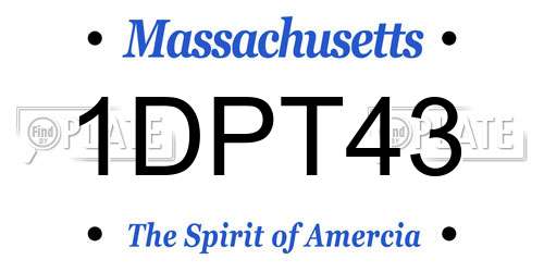 1DPT43 Massachusetts License Plate