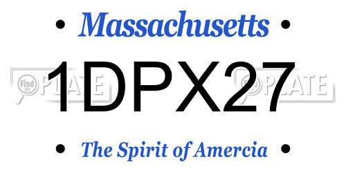 1DPX27 Massachusetts License Plate