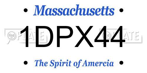 1DPX44 Massachusetts License Plate