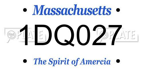 1DQ027 Massachusetts License Plate