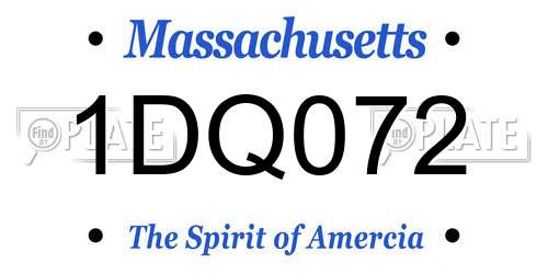 1DQ072 Massachusetts License Plate