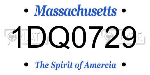 1DQ0729 Massachusetts License Plate