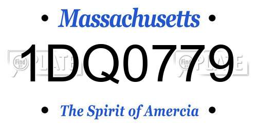 1DQ0779 Massachusetts License Plate