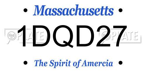 1DQD27 Massachusetts License Plate