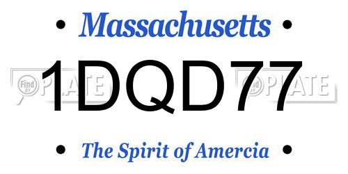1DQD77 Massachusetts License Plate