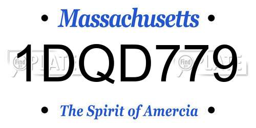 1DQD779 Massachusetts License Plate