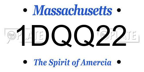 1DQQ22 Massachusetts License Plate