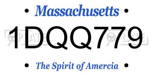 1DQQ779 Massachusetts License Plate