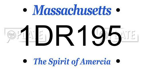1DR195 Massachusetts License Plate