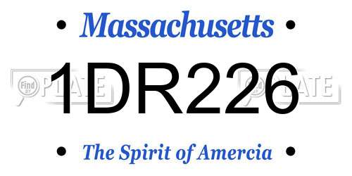 1DR226 Massachusetts License Plate