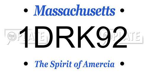 1DRK92 Massachusetts License Plate