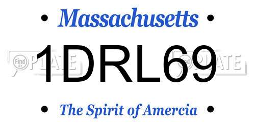 1DRL69 Massachusetts License Plate