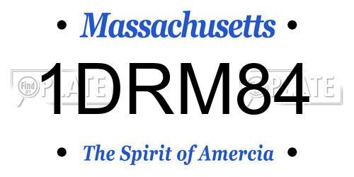1DRM84 Massachusetts License Plate