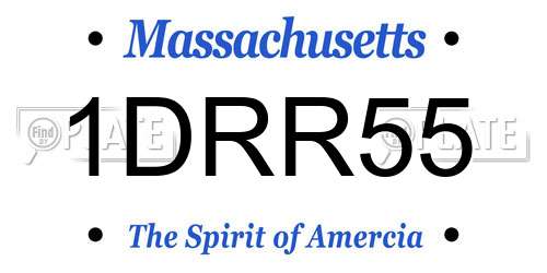 1DRR55 Massachusetts License Plate