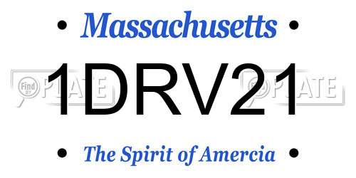 1DRV21 Massachusetts License Plate