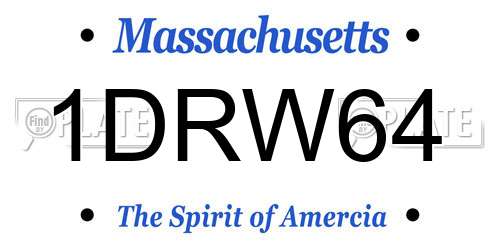 1DRW64 Massachusetts License Plate