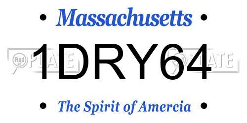 1DRY64 Massachusetts License Plate