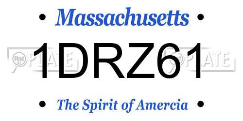 1DRZ61 Massachusetts License Plate