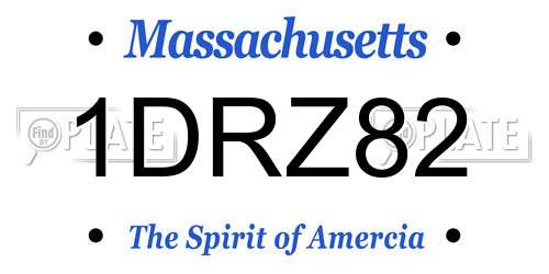1DRZ82 Massachusetts License Plate