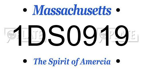 1DS0919 Massachusetts License Plate