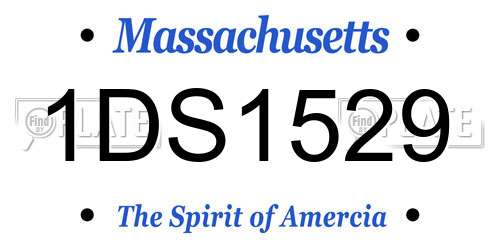 1DS1529 Massachusetts License Plate