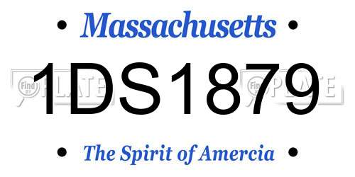 1DS1879 Massachusetts License Plate