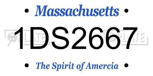 1DS2667 Massachusetts License Plate