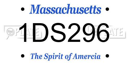 1DS296 Massachusetts License Plate