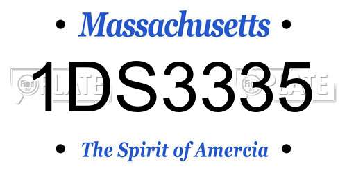 1DS3335 Massachusetts License Plate