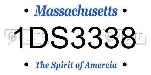 1DS3338 Massachusetts License Plate