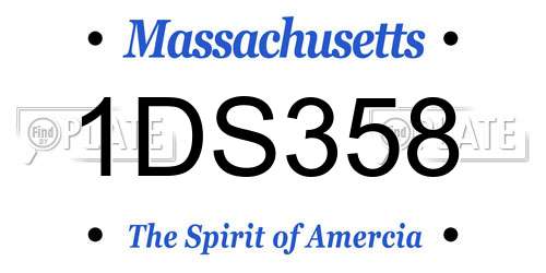 1DS358 Massachusetts License Plate
