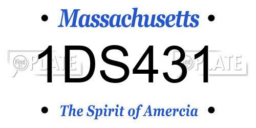 1DS431 Massachusetts License Plate