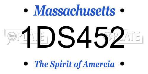 1DS452 Massachusetts License Plate