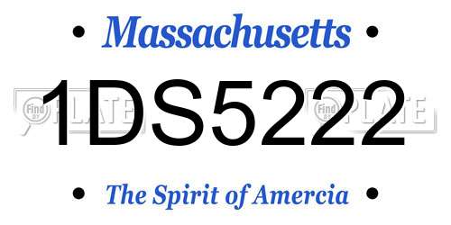 1DS5222 Massachusetts License Plate