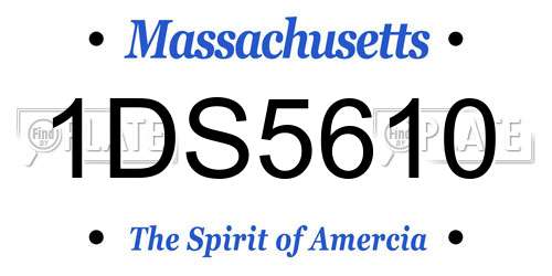 1DS5610 Massachusetts License Plate