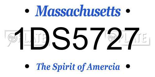 1DS5727 Massachusetts License Plate