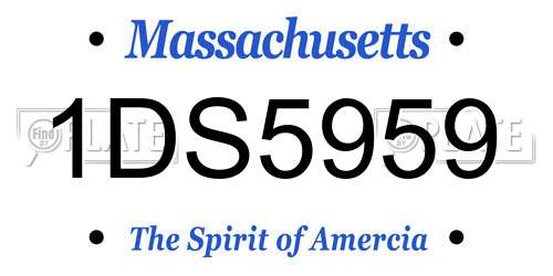 1DS5959 Massachusetts License Plate