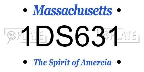 1DS631 Massachusetts License Plate