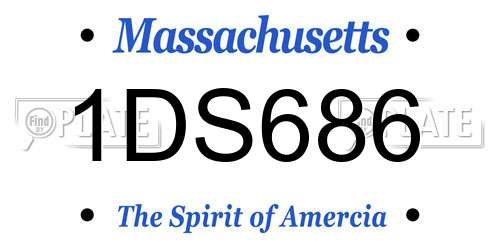 1DS686 Massachusetts License Plate