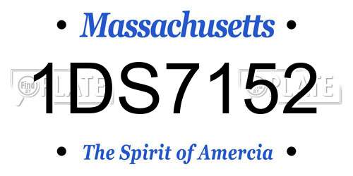1DS7152 Massachusetts License Plate