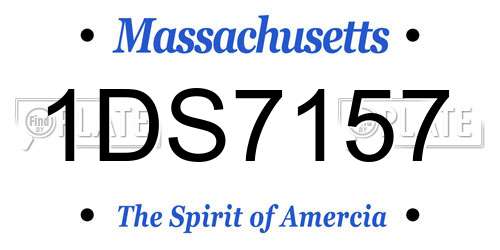 1DS7157 Massachusetts License Plate
