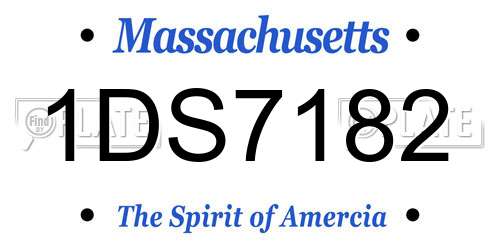 1DS7182 Massachusetts License Plate