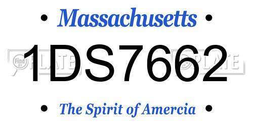 1DS7662 Massachusetts License Plate
