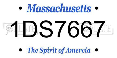 1DS7667 Massachusetts License Plate