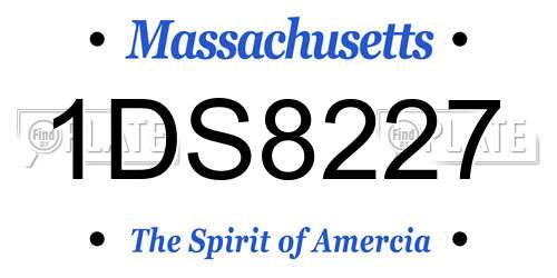 1DS8227 Massachusetts License Plate