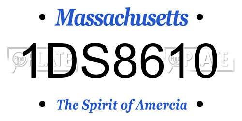 1DS8610 Massachusetts License Plate